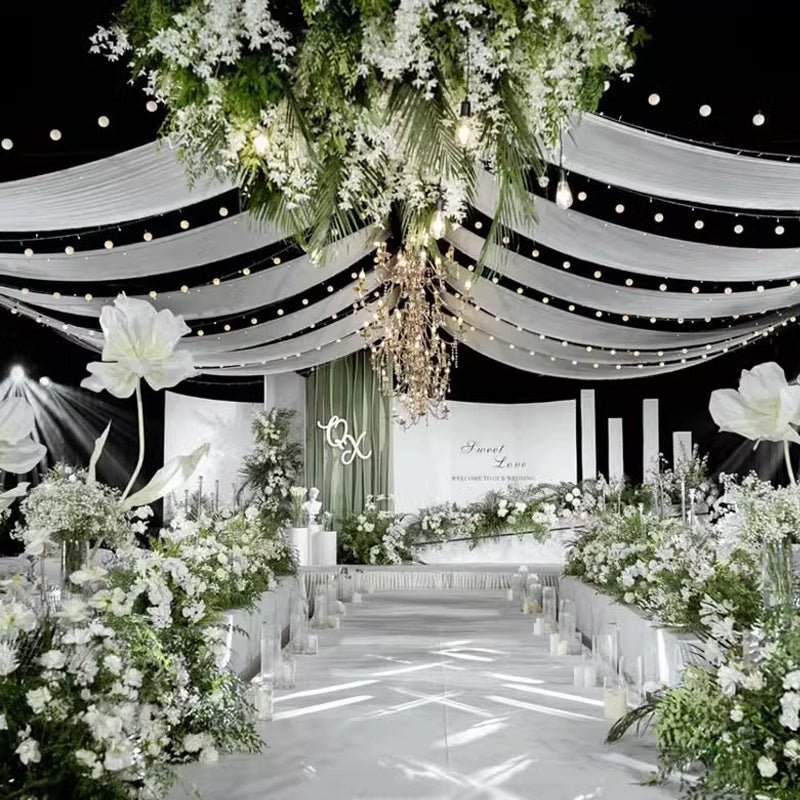 4 - Way Stretch Spandex Backdrop Drape Curtain White - YauSpark