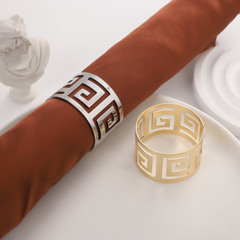 4Pc Aluminum Hollow Napkin Ring Silver - YauSpark