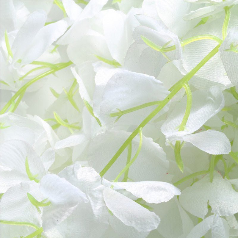 5 Pc Artificial Silk Hanging Wisteria Flower Garland Vines, 3 Strands in 1 Bush 44" White - YauSpark