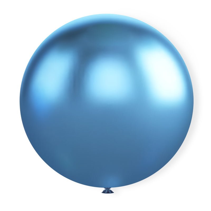 5 Pc Chrome Blue Latex Helium, Air or Water Balloons 36" - YauSpark