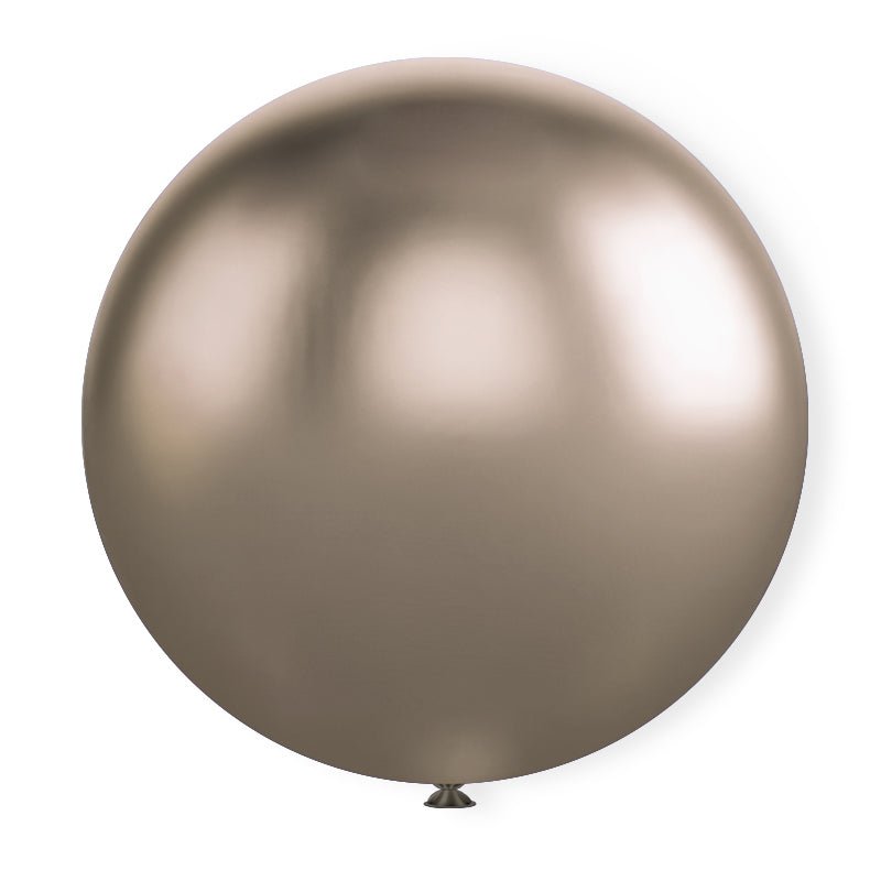 5 Pc Chrome Champagne Gold Latex Helium, Air or Water Balloons 36" - YauSpark