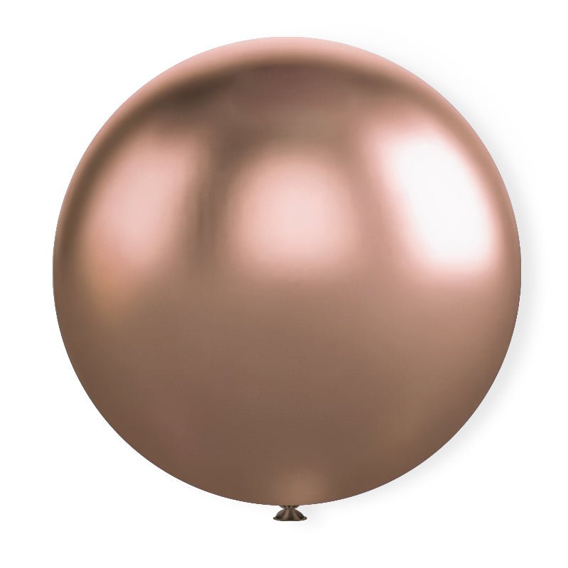 5 Pc Chrome Rose Gold Latex Helium, Air or Water Balloons 36" - YauSpark