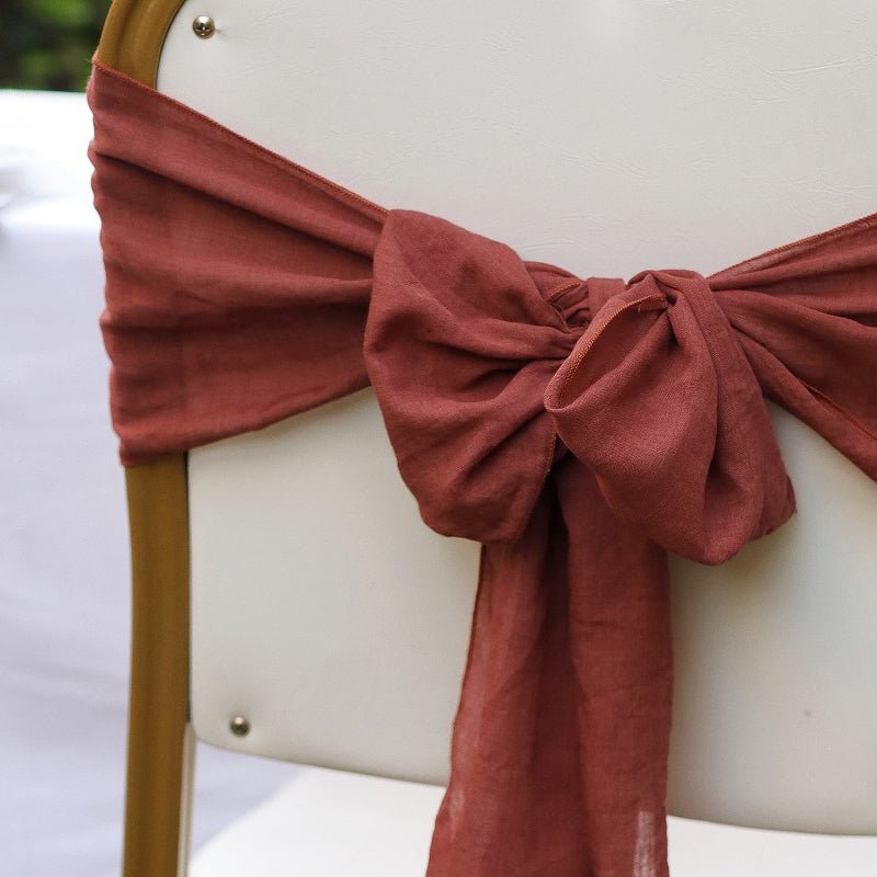 5 Pc Cotton Chair Sashes 7"x100" Caramel - YauSpark