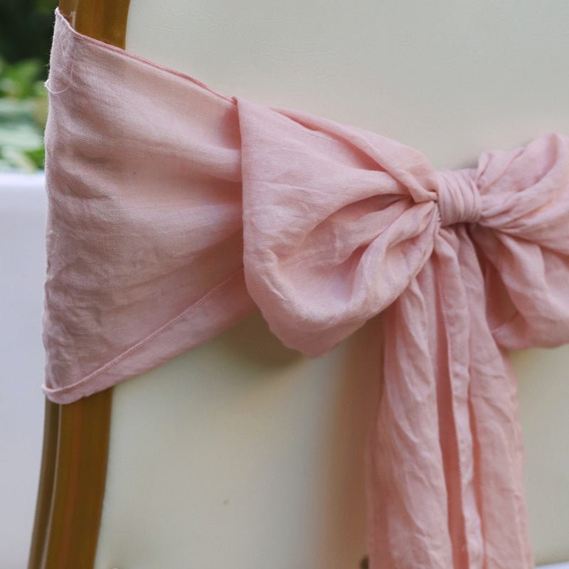 5 Pc Cotton Chair Sashes 7"x100" Cherry Pink - YauSpark