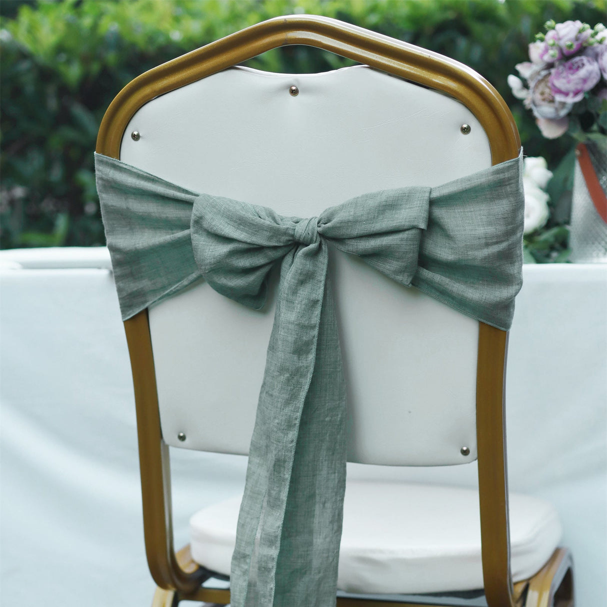 5 Pc Cotton Chair Sashes 7"x100" Forest Green - YauSpark