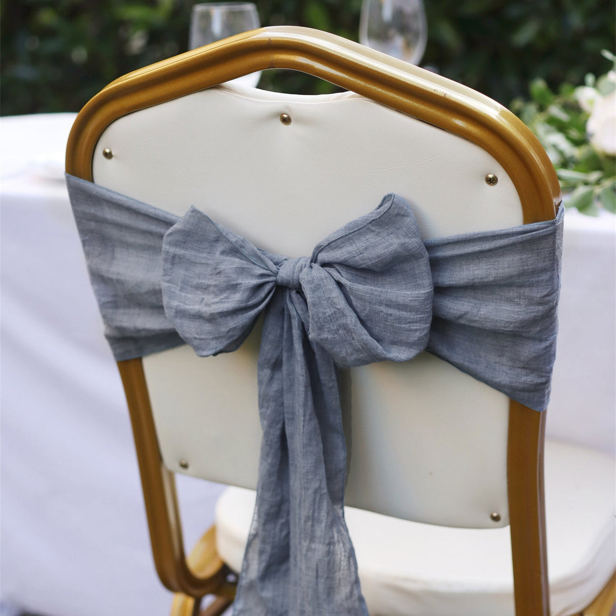 5 Pc Cotton Chair Sashes 7"x100" Grey - YauSpark