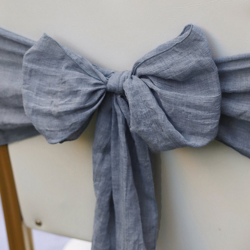 5 Pc Cotton Chair Sashes 7"x100" Grey - YauSpark