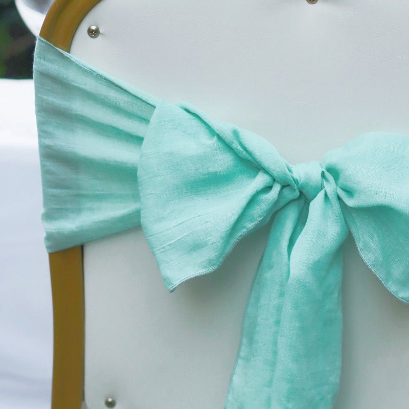 5 Pc Cotton Chair Sashes 7"x100" Lake Blue - YauSpark