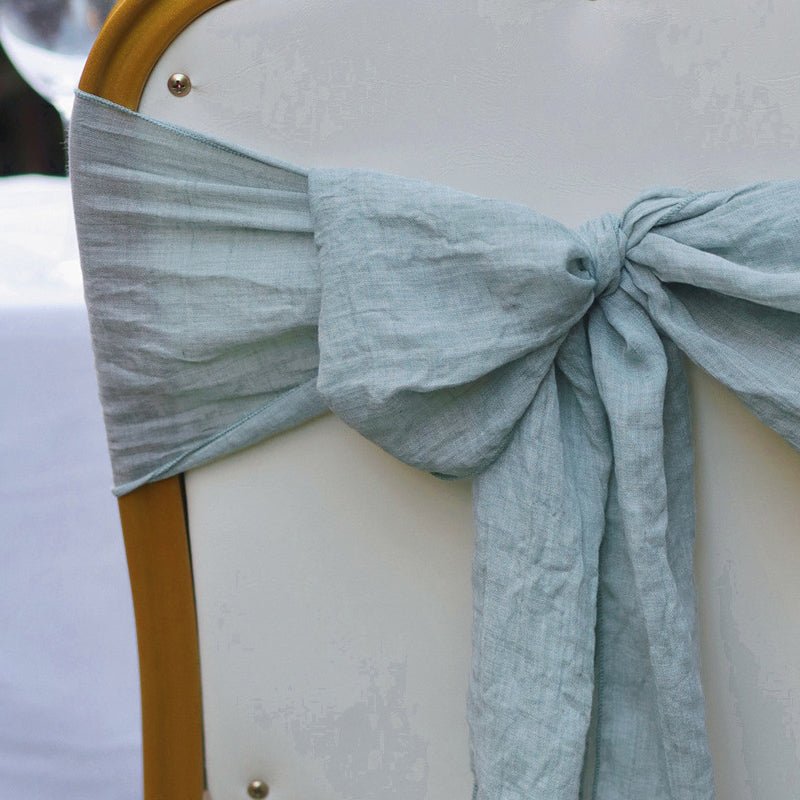 5 Pc Cotton Chair Sashes 7"x100" Light Green - YauSpark