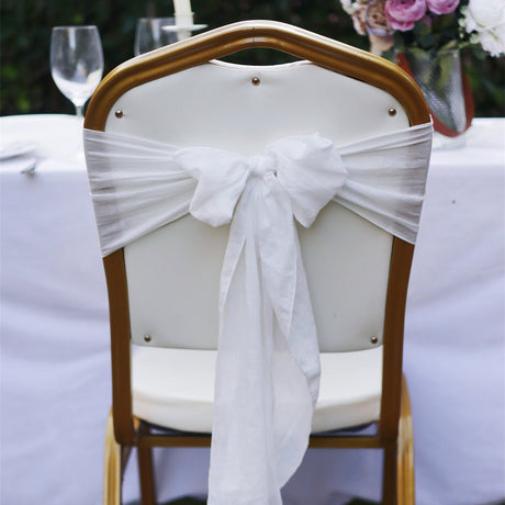 5 Pc Cotton Chair Sashes 7"x100" White - YauSpark