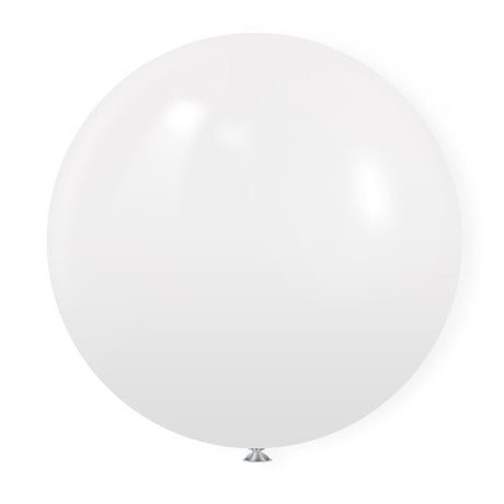 5 Pc Matte White Latex Helium, Air or Water Balloons 36" - YauSpark