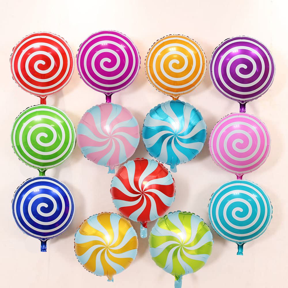 5 Pc Orange Candy Striped Mylar Foil Helium/Air Balloons 18" - YauSpark