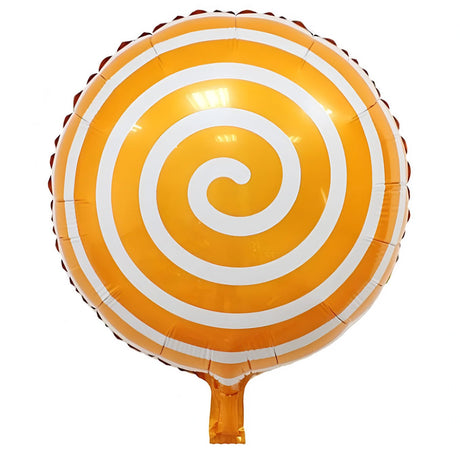 5 Pc Orange Candy Striped Mylar Foil Helium/Air Balloons 18" - YauSpark