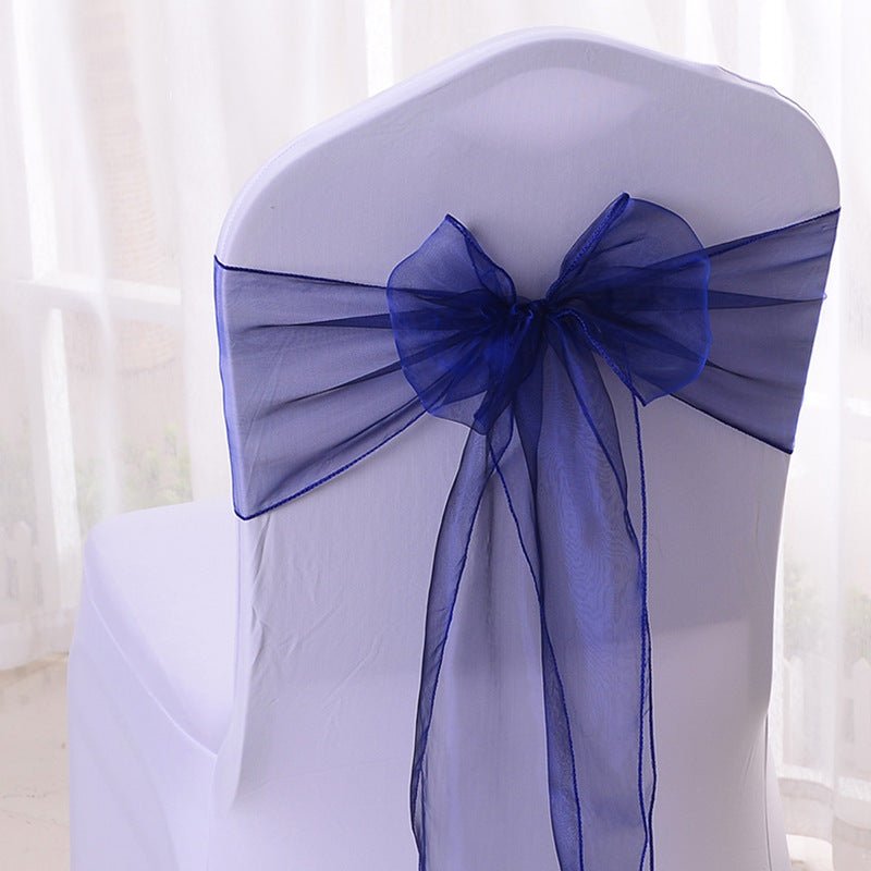 5 Pc Organza Chair Sashes Sheer 6.8" x 110" Champagne - YauSpark