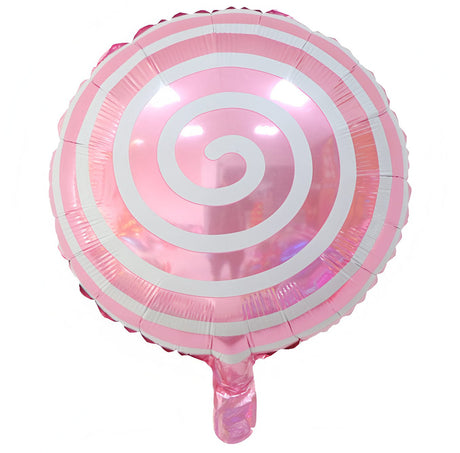 5 Pc Pink Candy Striped Mylar Foil Helium/Air Balloons 18" - YauSpark