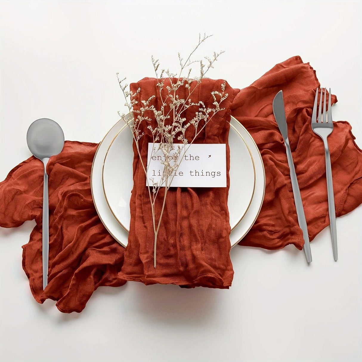 5 Pc Pleated Polyester Napkin Cloth 20"x20" Sage Green - YauSpark