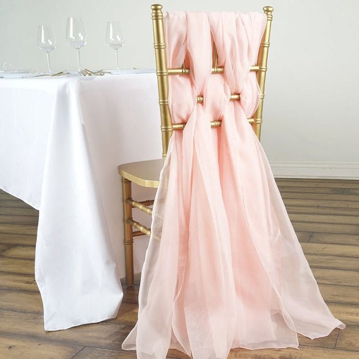 5 Pc Premium Milk Yarn Chair Sashes 22"x80" Light Pink - YauSpark