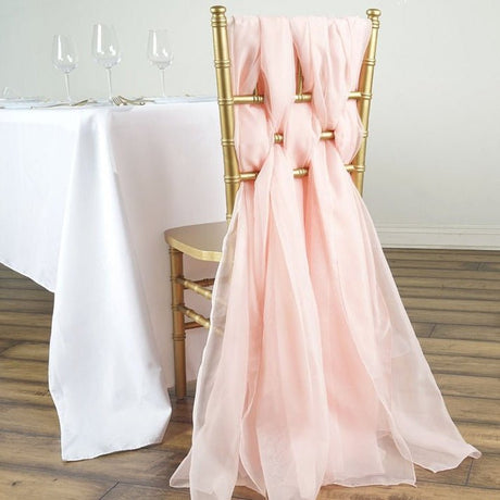 5 Pc Premium Milk Yarn Chair Sashes 22"x80" Light Pink - YauSpark
