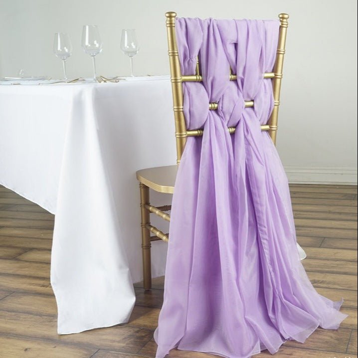 5 Pc Premium Milk Yarn Chair Sashes 22"x80" Light Purple - YauSpark