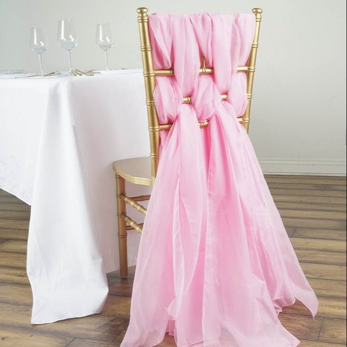 5 Pc Premium Milk Yarn Chair Sashes 22"x80" Pink - YauSpark