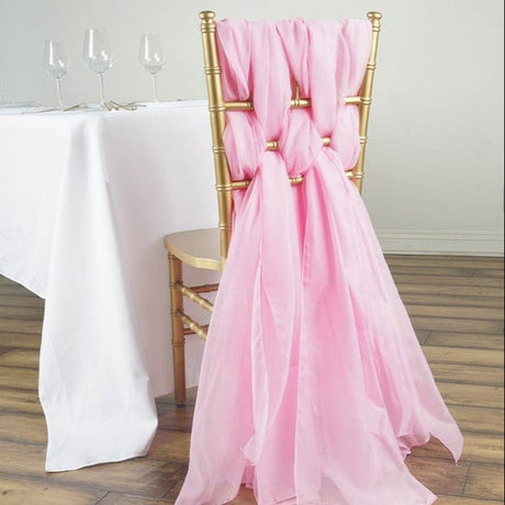 5 Pc Premium Milk Yarn Chair Sashes 22"x80" Pink - YauSpark