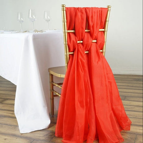 5 Pc Premium Milk Yarn Chair Sashes 22"x80" Red - YauSpark
