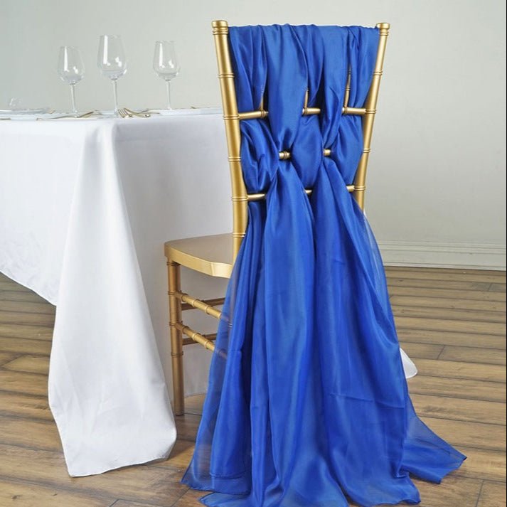 5 Pc Premium Milk Yarn Chair Sashes 22"x80" Royal Blue - YauSpark