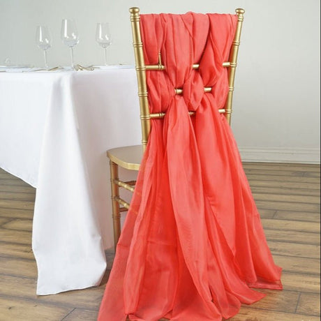 5 Pc Premium Milk Yarn Chair Sashes 22"x80" Watermelon Red - YauSpark