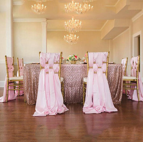 5 Pc Premium Milk Yarn Chair Sashes 22"x80" Watermelon Red - YauSpark