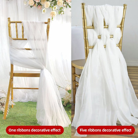 5 Pc Premium Milk Yarn Chair Sashes 22"x80" Watermelon Red - YauSpark