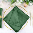 5 Pc Premium Velvet Napkins 18"x18" Dark Green - YauSpark