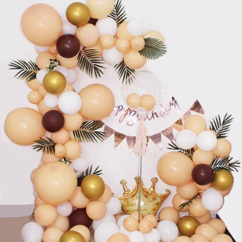 5 Pc Retro Apricot Latex Helium, Air or Water Balloons 36" - YauSpark