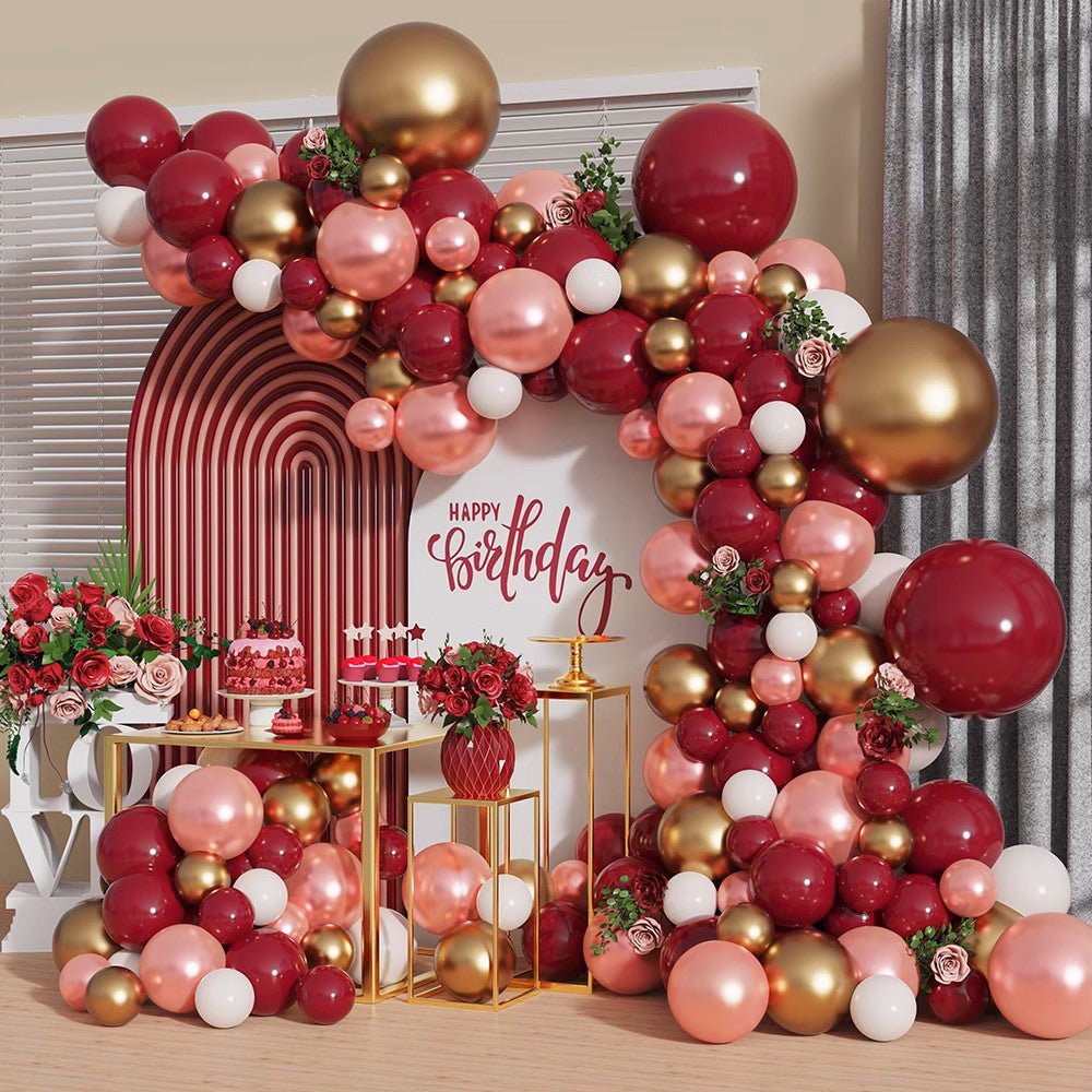 5 Pc Retro Garnet Latex Helium, Air or Water Balloons 36" - YauSpark