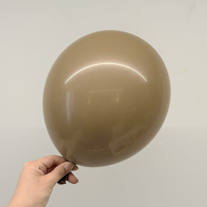 5 Pc Retro Light Coffee Latex Helium, Air or Water Balloons 36" - YauSpark