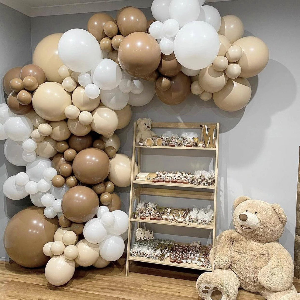 5 Pc Retro Light Coffee Latex Helium, Air or Water Balloons 36" - YauSpark