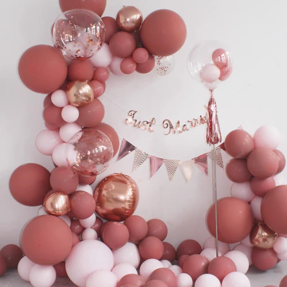 5 Pc Retro Rosewood Latex Helium, Air or Water Balloons 36" - YauSpark