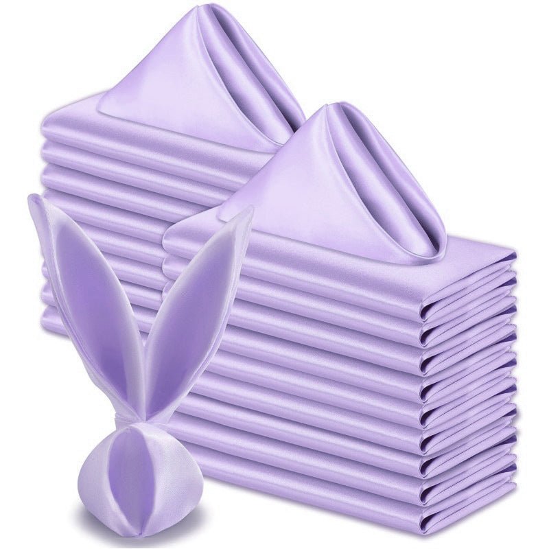 5 Pc Satin Soft Cloth Napkins 17"x17" Light Purple - YauSpark