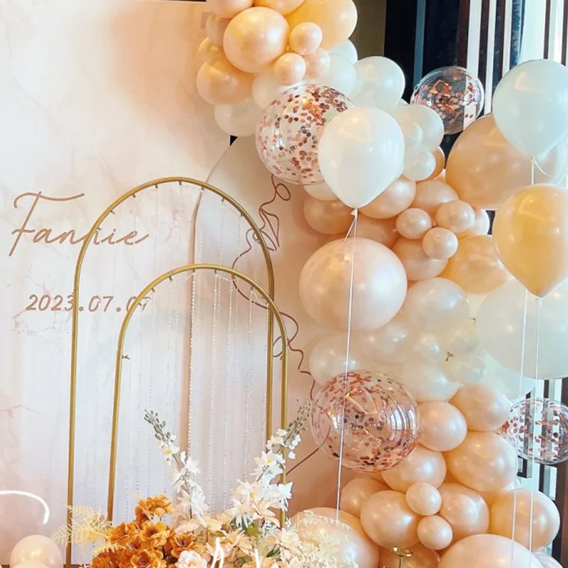 5 Pc Shiny Pearl Peach Latex Helium, Air or Water Balloons 36" - YauSpark