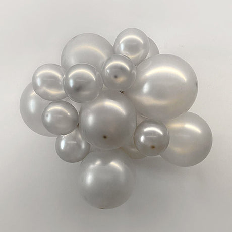 5 Pc Shiny Pearl Silver Latex Helium, Air or Water Balloons 36" - YauSpark