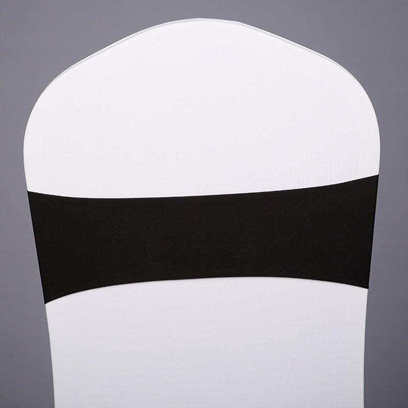 5 Pc Stretch Spandex Chair Sashes 5"x12" Black - YauSpark