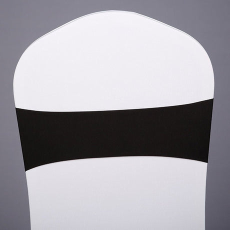 5 Pc Stretch Spandex Chair Sashes 5"x12" Black - YauSpark
