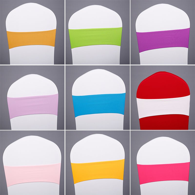 5 Pc Stretch Spandex Chair Sashes 5"x12" Champagne - YauSpark