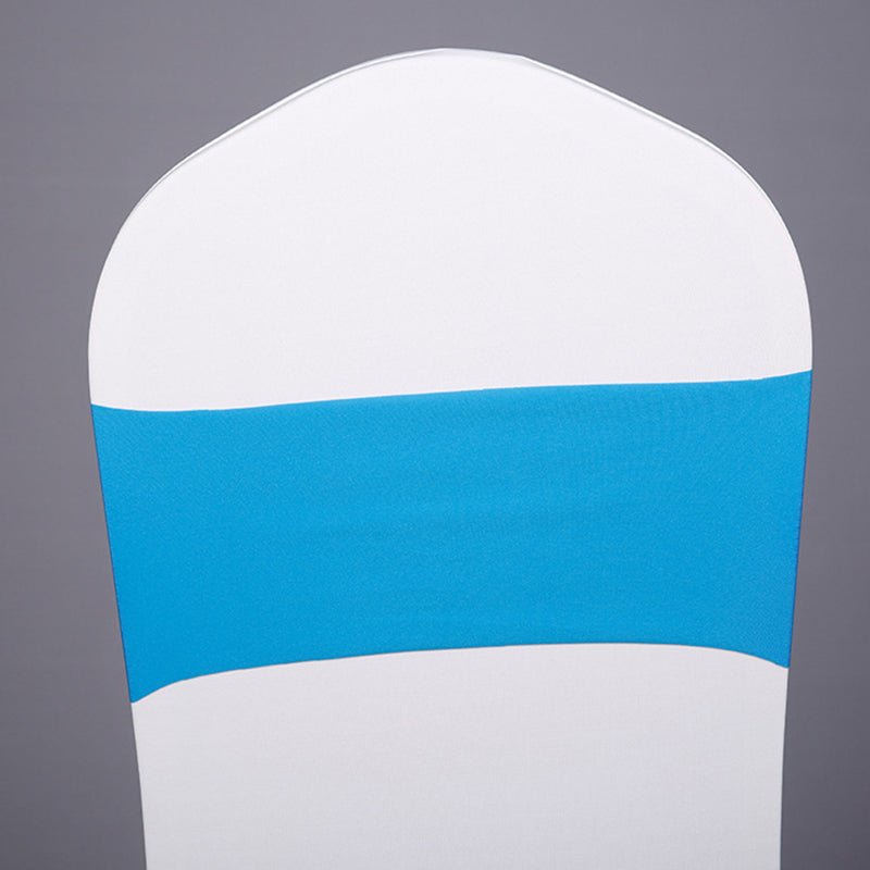 5 Pc Stretch Spandex Chair Sashes 5"x12" Sky Blue - YauSpark