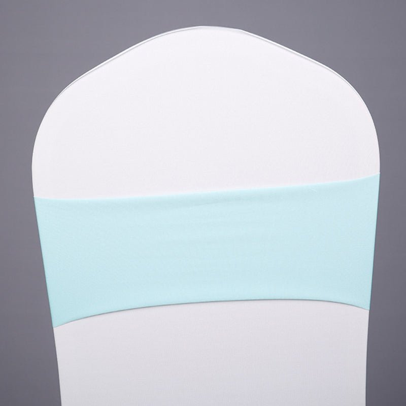 5 Pc Stretch Spandex Chair Sashes 5"x12" Tiffany Blue - YauSpark