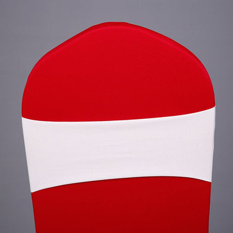 5 Pc Stretch Spandex Chair Sashes 5"x12" White - YauSpark