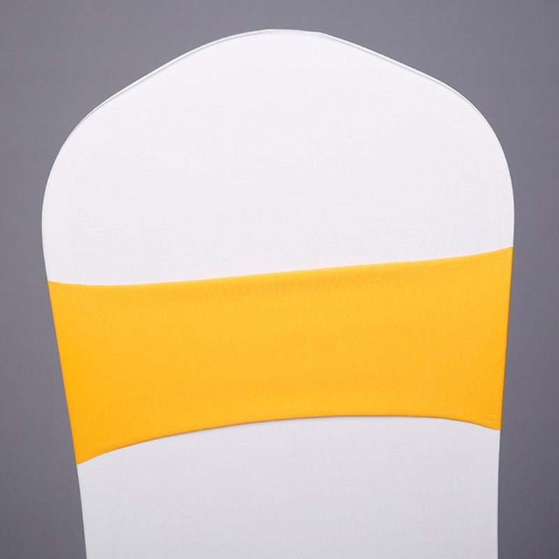 5 Pc Stretch Spandex Chair Sashes 5"x12" Yellow - YauSpark