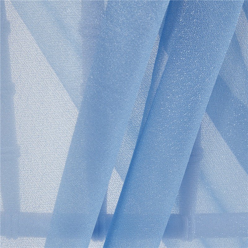 5 Pc Wedding Chiffon Chair Sashes Cover 8"x100" Grass Blue & Denim Blue - YauSpark