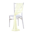 5 Pc Wedding Chiffon Chair Sashes Cover 8"x100" Purple & Beige - YauSpark