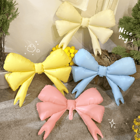 5 Pcs Giant Party Bow Balloons 30"x25" Multicolor - YauSpark