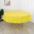 5 Pcs Plastic Table Covers 84" Yellow Round - YauSpark